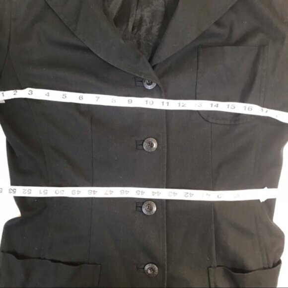TeenFlo Paris Vintage Y2K Minimalist Stretch Jacket Blazer Cotton Pockets Button - Picture 9 of 12